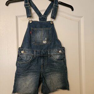 Levi's Denim Shortall Cut Off Overalls Size 7 Girls